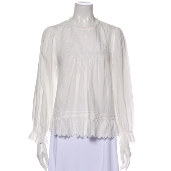 DÔEN Long Sleeve Lace Blouse Size Small - Picture 4 of 5